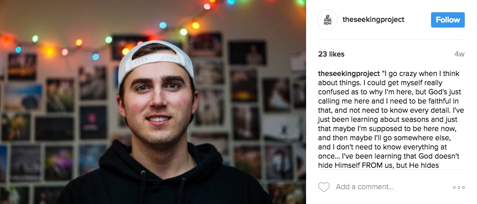 The Seeking Project Instagram post.